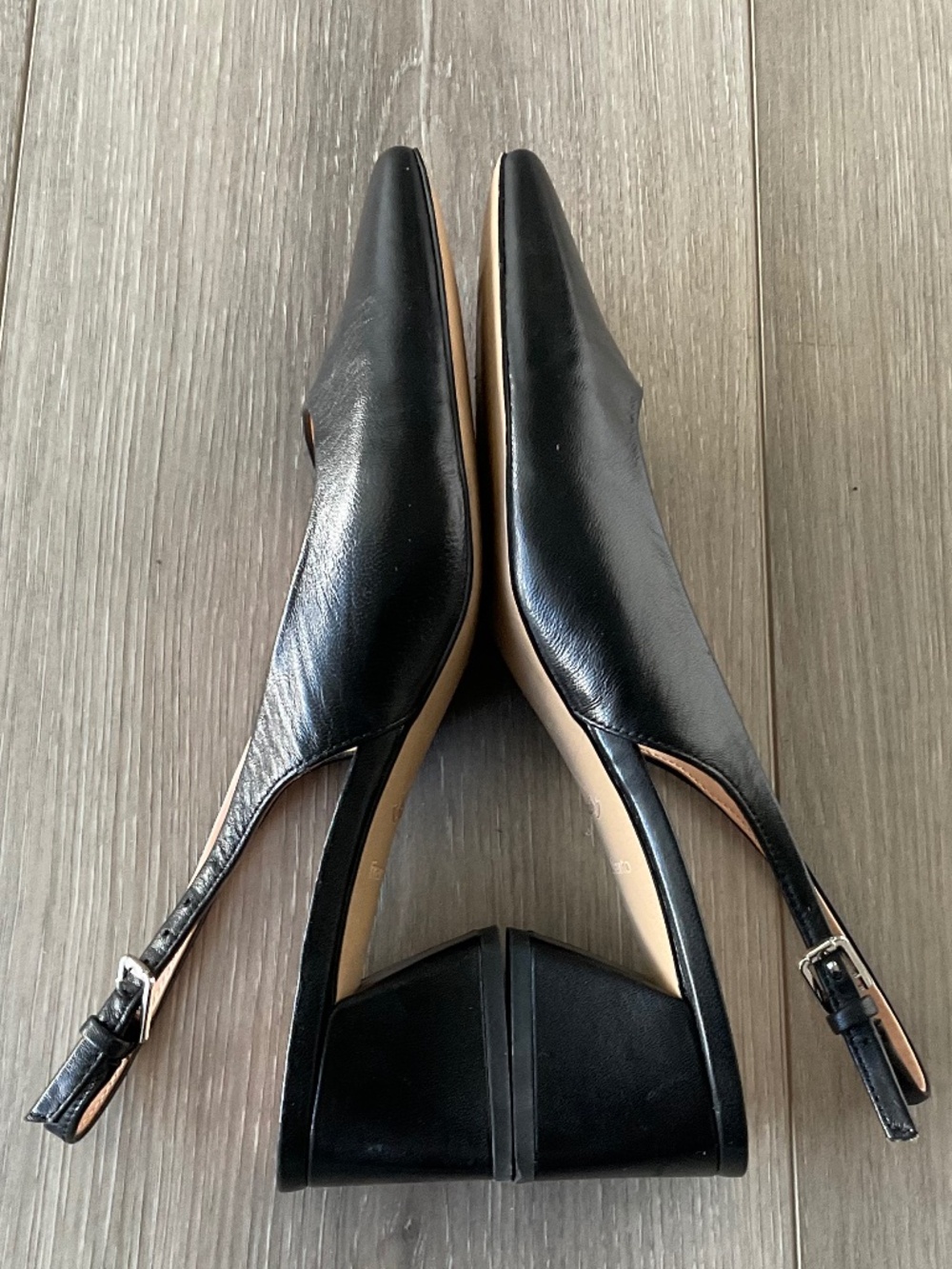 FRANCO SARTO Jacer Slingback Pump Block Heel in Black Leather Size 9.5 - Picture 9 of 14